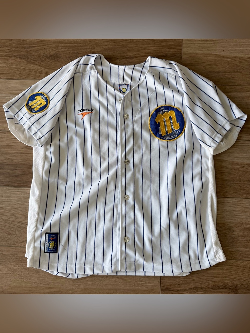 Navegantes del Magallanes Topper Pinstripe Baseball Jersey